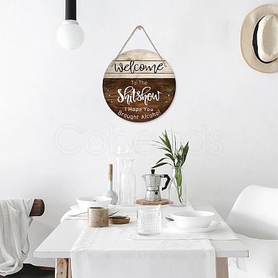 Wooden Hanging Plate HJEW-WH0027-002-1