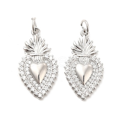 Rack Plating Brass Micro Pave Cubic Zirconia Pendants KK-K270-22P-1
