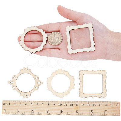 Undyed Wood Pendants WOOD-I004-36-1