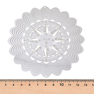 201 Stainless Steel 3D Rotating Hanging Wind Spinner STAS-B122-01P-06-1