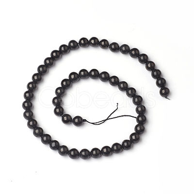 Natural Shungite Beads Strands G-I271-C03-6mm-1