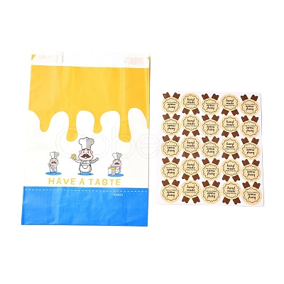 Rectangle with Cooks Pattern Paper Baking Bags CARB-K0001-01G-1