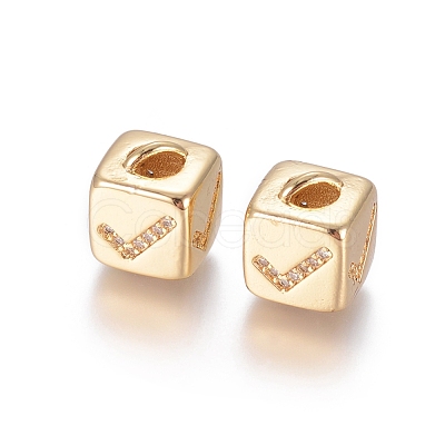 Brass Micro Pave Cubic Zirconia Beads ZIRC-G162-16G-11-1