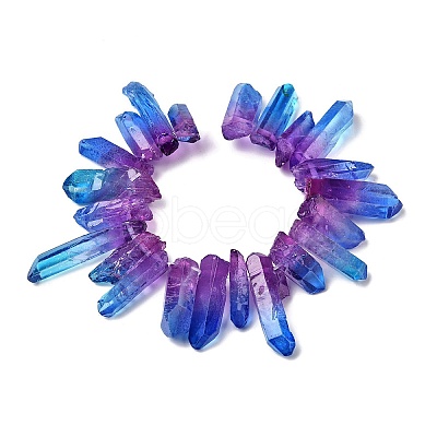 Two Tone Natural Quartz Crystal Beads Strands G-Z131-K01-04-1