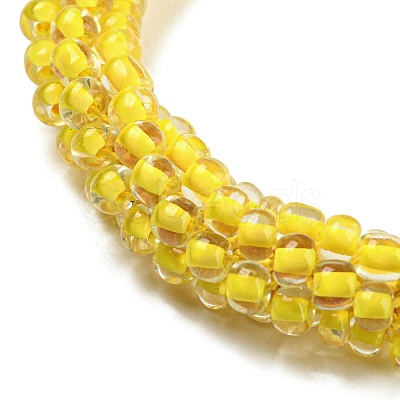 Crochet Glass Beads Braided Stretch Bracelet BJEW-K232-01J-1