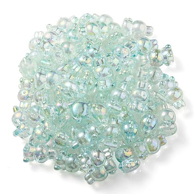 UV Plating Rainbow Iridescent Transparent Acrylic Bubble Beads OACR-C007-02D-1