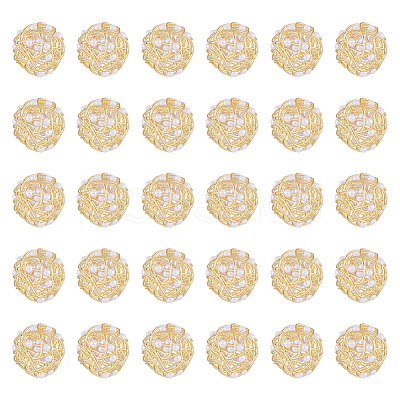 Wire Wrapped Acrylic Beads KK-DC0002-98-1