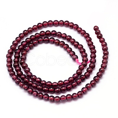 Mozambique Import Natural Grade A Garnet Round Beads Strands G-E300-A-3mm-1