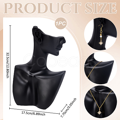 Bust Shaped Resin Necklace Display Stands NDIS-WH0003-017-1