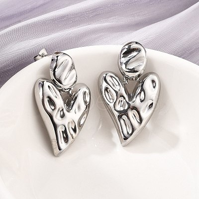 304 Stainless Steel Dangle Stud Earrings EJEW-D319-13P-1