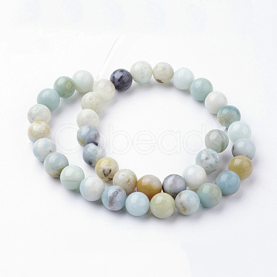 Natural Flower Amazonite Bead Strands G-G735-61-10mm-1