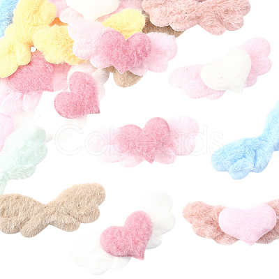 50Pcs 10 Styles Wing Imitation Rabbit Hair Ornament Accessories DIY-SC0032-27-1