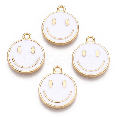 Light Gold Tone Alloy Enamel Pendants ENAM-N056-197C-1