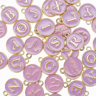 2 Sets 2 Styles Golden Plated Alloy Enamel Charms ENAM-YW0001-28B-1