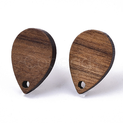 Walnut Wood Stud Earring Findings X-MAK-N033-007-1