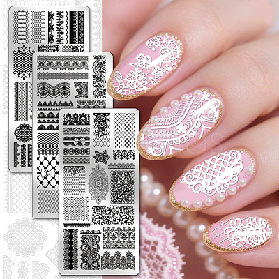 Stainless Steel DIY Nail Art Templates MRMJ-WH0092-234-1
