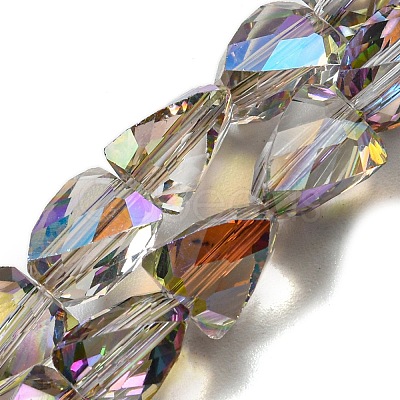 Transparent Electroplate Glass Beads Strands GLAA-G116-03A-HR02-1
