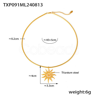 Spiral Sun 304 Stainless Steel Pendant Necklaces for Women FS-WGBDE1B-02-1