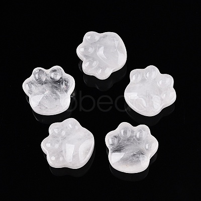 Natural Quartz Crystal Cat Paw Print Figurines DJEW-N003-03J-1