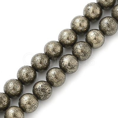 Natural Pyrite Beads Strands G-A250-A01-02-1