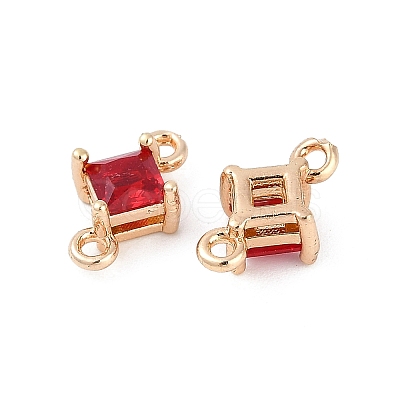 Brass Pave Glass Rhombus Links Connector Charms X1-GLAA-Q088-001J-1