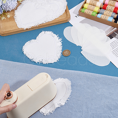 6Bags Polyester Blank Embroidery Sew on Cloth Patches PATC-PH0001-86B-1