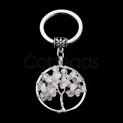 Natural Quartz Crystal Keychain KEYC-E023-03G-1