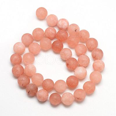 Natural White Jade Bead Strands G-R297-8mm-39-1