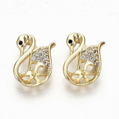 Brass Micro Pave Clear Cubic Zirconia Peg Bails Charms KK-R117-010-NF-1