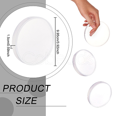 Flat Round Transparent Acrylic Display Base DJEW-WH0034-50D-1