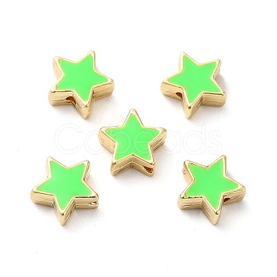 Rack Plating Alloy Enamel Beads ENAM-F146-19G-01-1