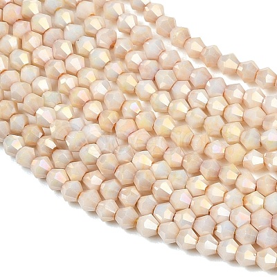 Electroplate Bicone Glass Beads Strands GL-T021-2.5x3mm-16-13-1