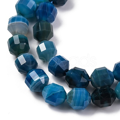 Natural Banded Agate(Dyed & Heated) Beads Strands G-C171-D01-01-1