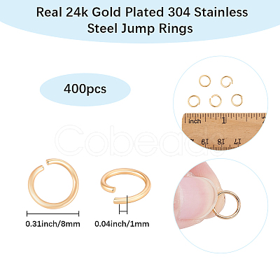 400Pcs 304 Stainless Steel Jump Rings STAS-BBC0009-53-1