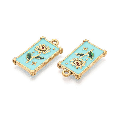 304 Stainless Steel Enamel Pendants X-STAS-N124-21G-1