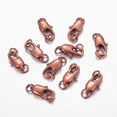 Brass Lobster Claw Clasps X-KK-KK802-R-NR-1