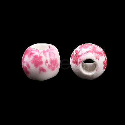 Floral Printed Porcelain Beads PORC-Q201-6mm-3-1