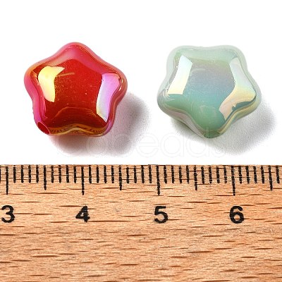 UV Plating Opaque Acrylic Beads PACR-Q005-06-1