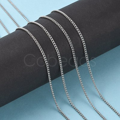 Non-Tarnish 3.28 Feet 304 Stainless Steel Curb Chains X-CHS-R008-04-1