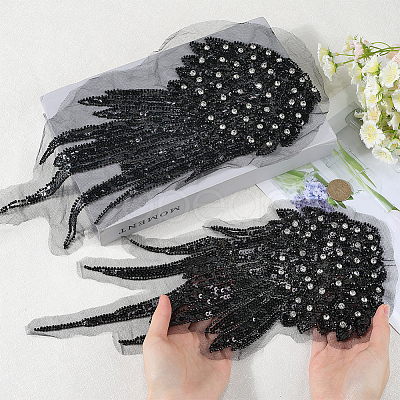 2Pcs 2 Styles Polyester Embroidery Sew on Appliques DIY-CY0001-02B-03-1