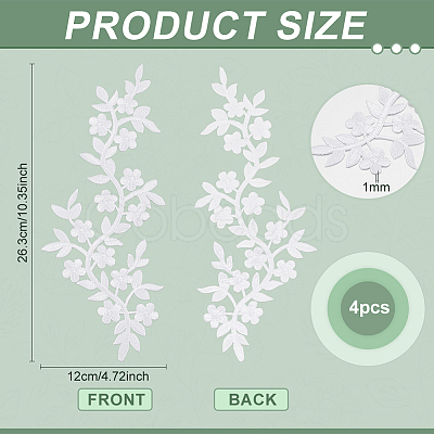 Plum Blosssom Cloth Computerized Embroidery Sew on Patches PATC-WH0021-004C-1