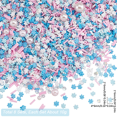 Snowflake Theme Handmade Polymer Clay Sprinkles Mix CLAY-SC0001-96-1