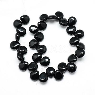 Natural Black Stone Beads Strands G-T005-01-1