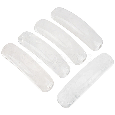 5Pcs Natural Quartz Crystal Connector Charms G-BC0001-56D-1