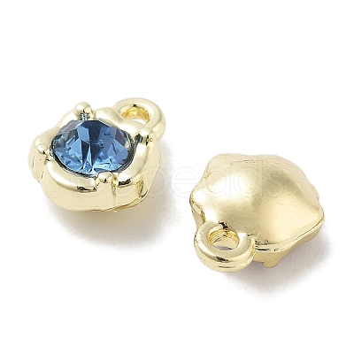 Rack Plating Alloy Rhinestone Charms PALLOY-F311-17G-1