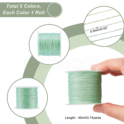 5 Rolls 5 Colors 6-Ply Polyester Metallic Thread OCOR-PH0002-10-1