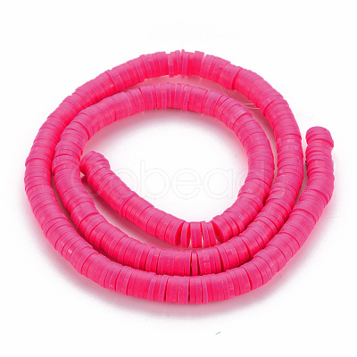 Handmade Polymer Clay Bead Strands CLAY-T002-6mm-49-1