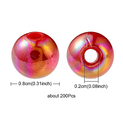Opaque Acrylic Beads MACR-YW0002-18B-1