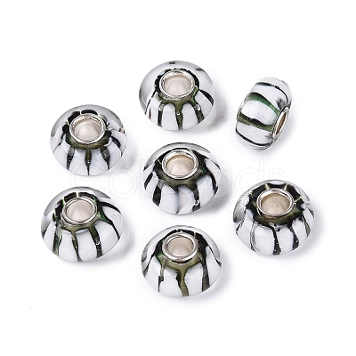 Handmade Lampwork & Brass Core European Beads LAMP-N044-01S-01-1