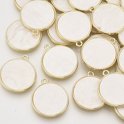 Pearlized Style Resin Pendants PALLOY-N150-10A-1